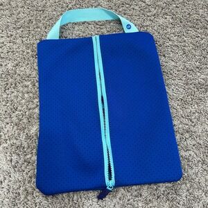 Weight watchers Neoprene Zippered Padded‎ shoe Bag Sleeve Case Blue Aqua